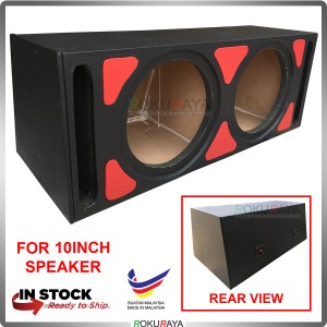 10'' 2Hole Double PVC Sub Woofer Speaker Hot Box Mixture 6' and 4' Thickness Plywood (Red)